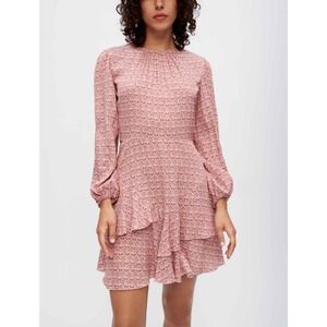 Maje Rilivia Floral Long Sleeve Ruffle Hem Minidress